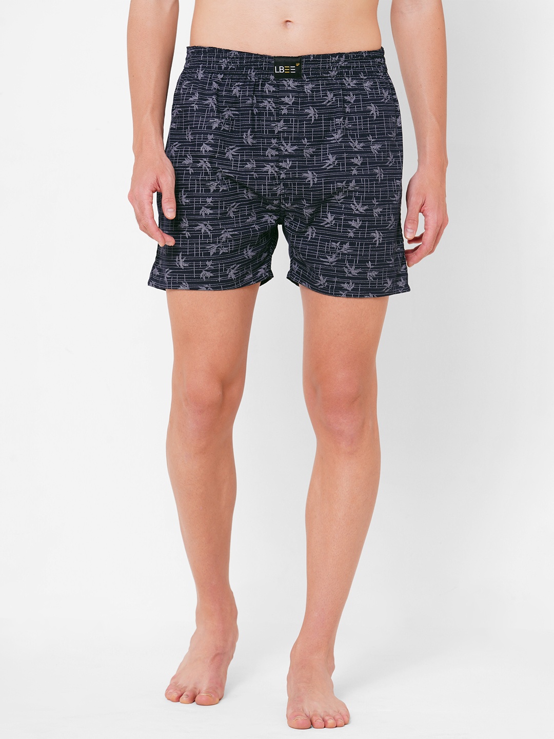 

LBEE Men Navy Blue & Grey Printed Anti Bacterial Cotton Boxer MCLB00713CT_L