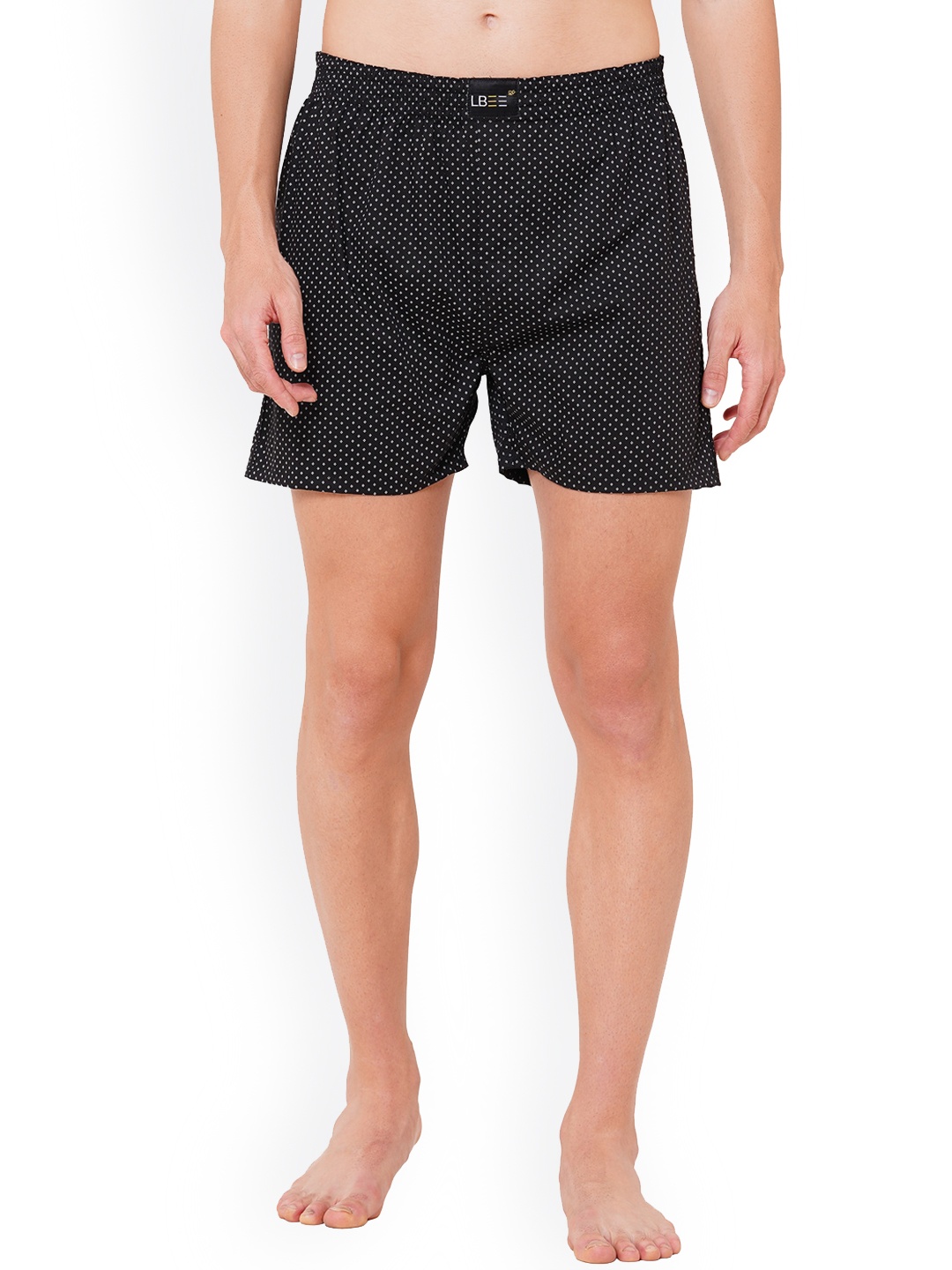 

LBEE Men Black Printed Anti Bacterial Pure Cotton Boxers MCLB00714CT_XXL-Black