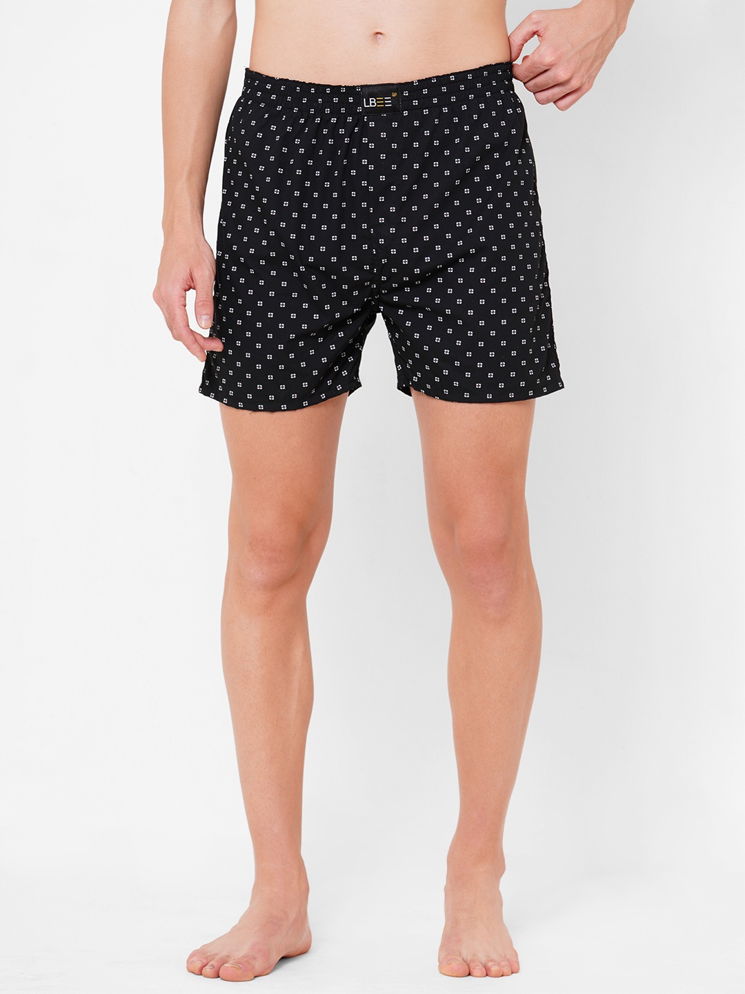 

LBEE Men Black Printed Anti Bacterial Cotton Boxers MCLB00702CT