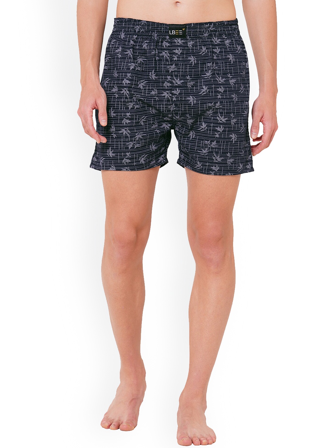 

LBEE Men Navy Blue Printed Anti Bacterial Cotton Boxer