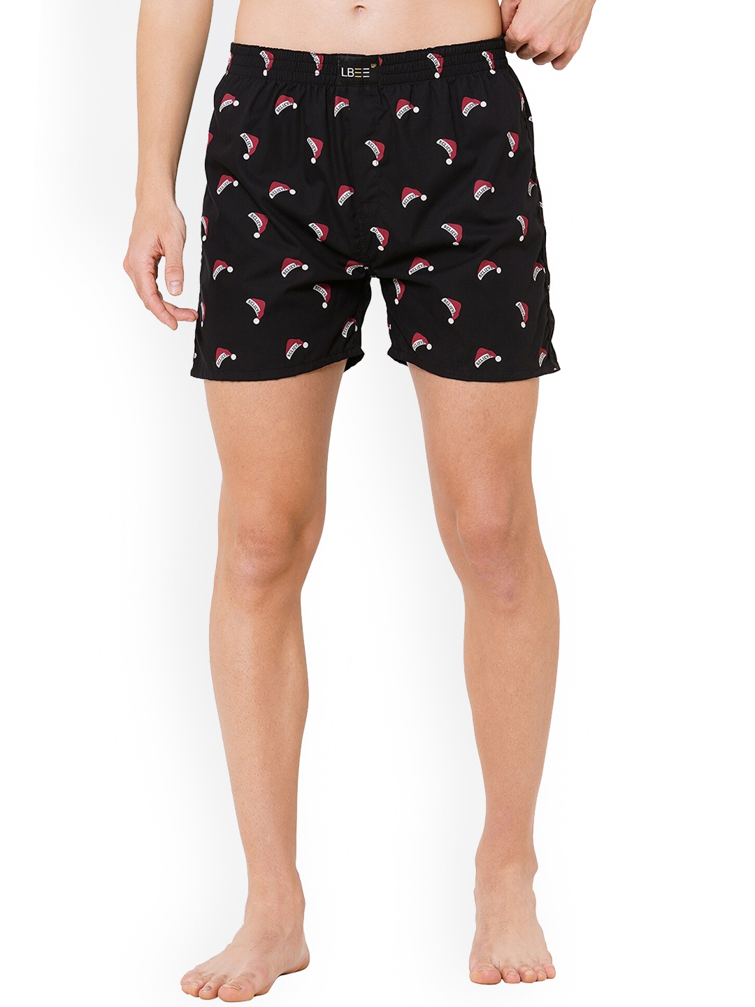 

LBEE Men Black & Red Printed Anti Bacterial Cotton Boxer MCLB00704CT_M