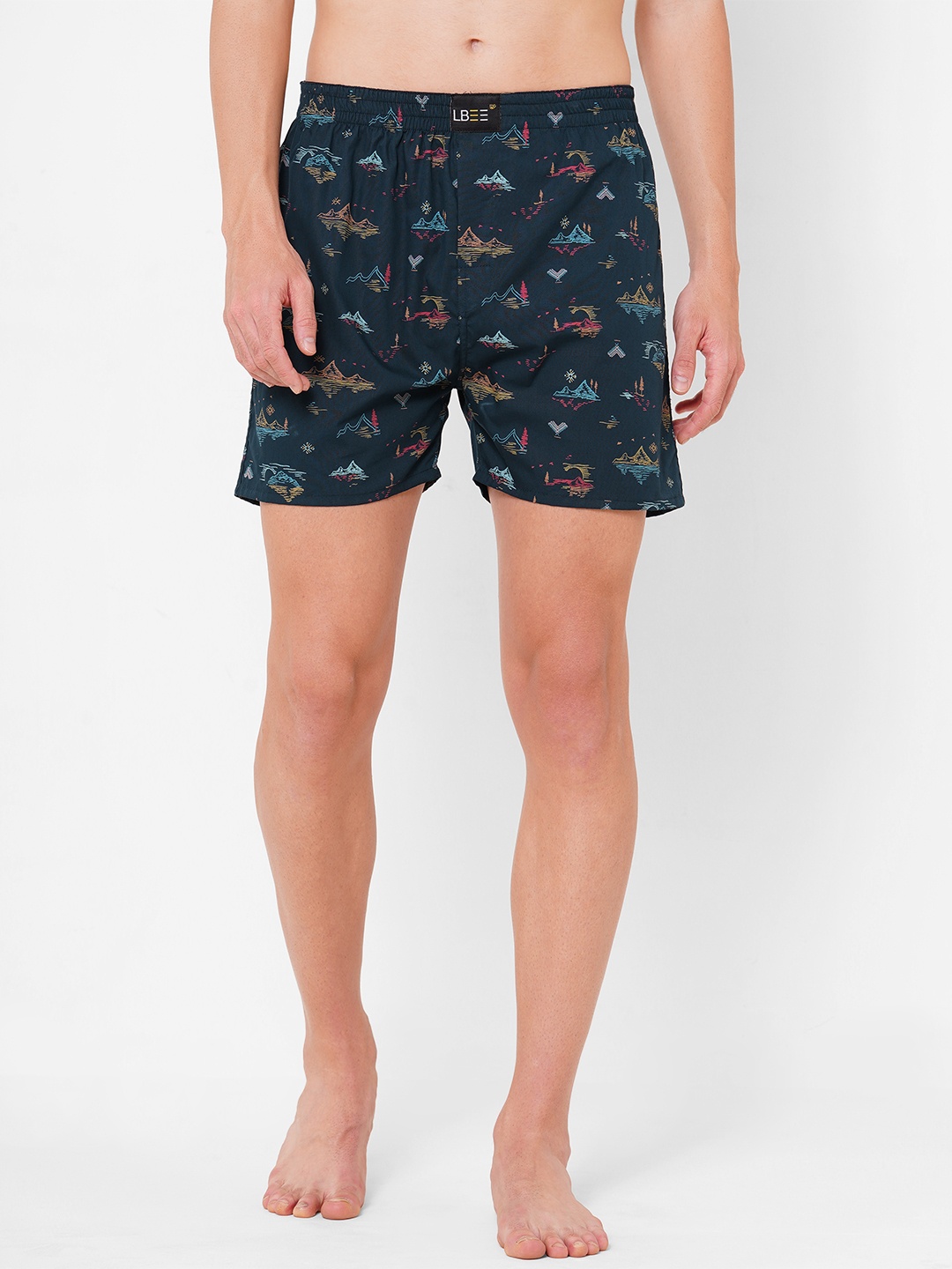 

LBEE Men Navy Blue Printed Anti Bacterial Cotton Boxers MCLB00712CT_L