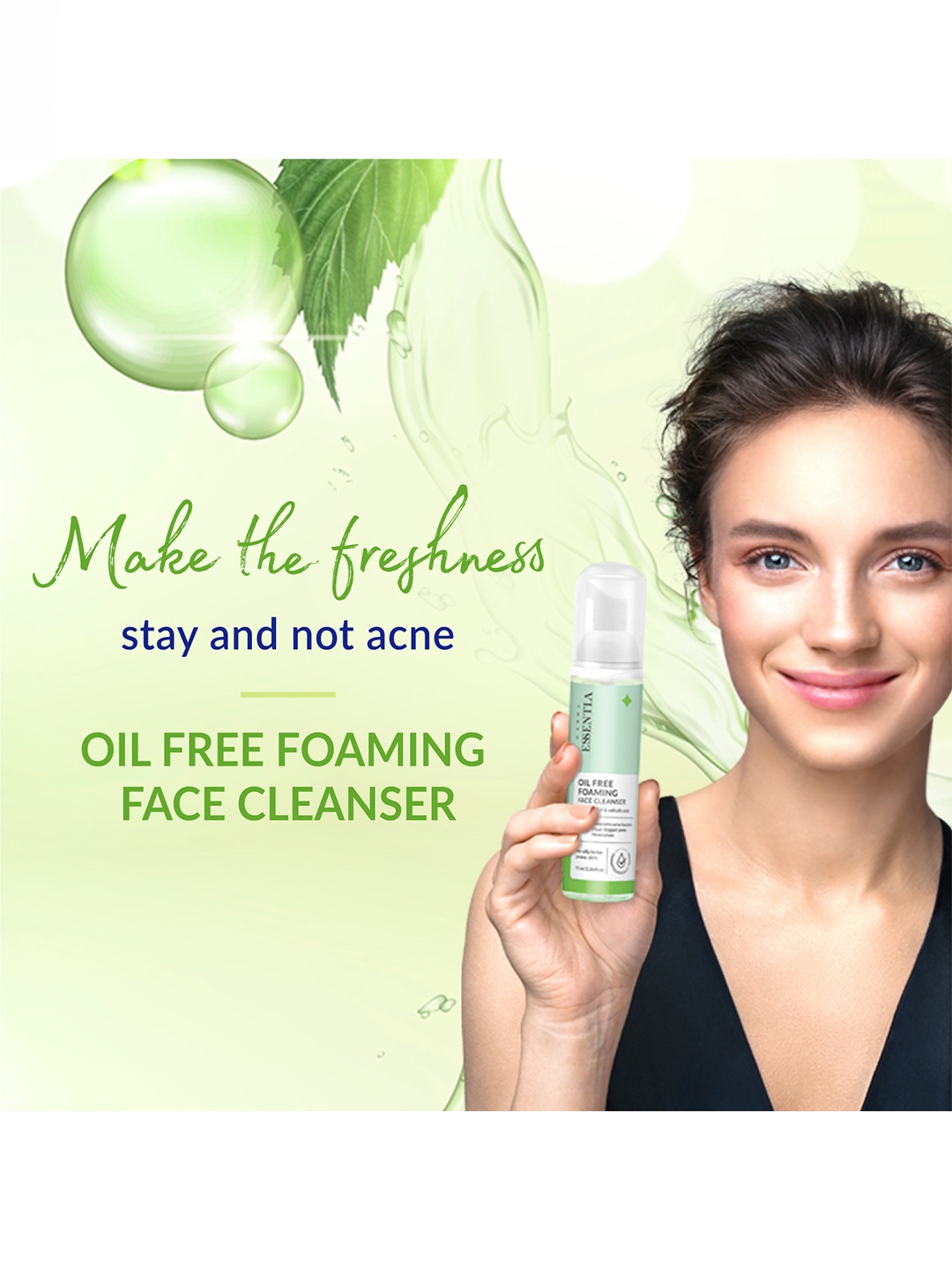 

DERMA ESSENTIA Oil Free Foaming Face Cleanser with Zinc PCA & Salicylic Acid - 70 ml, Green