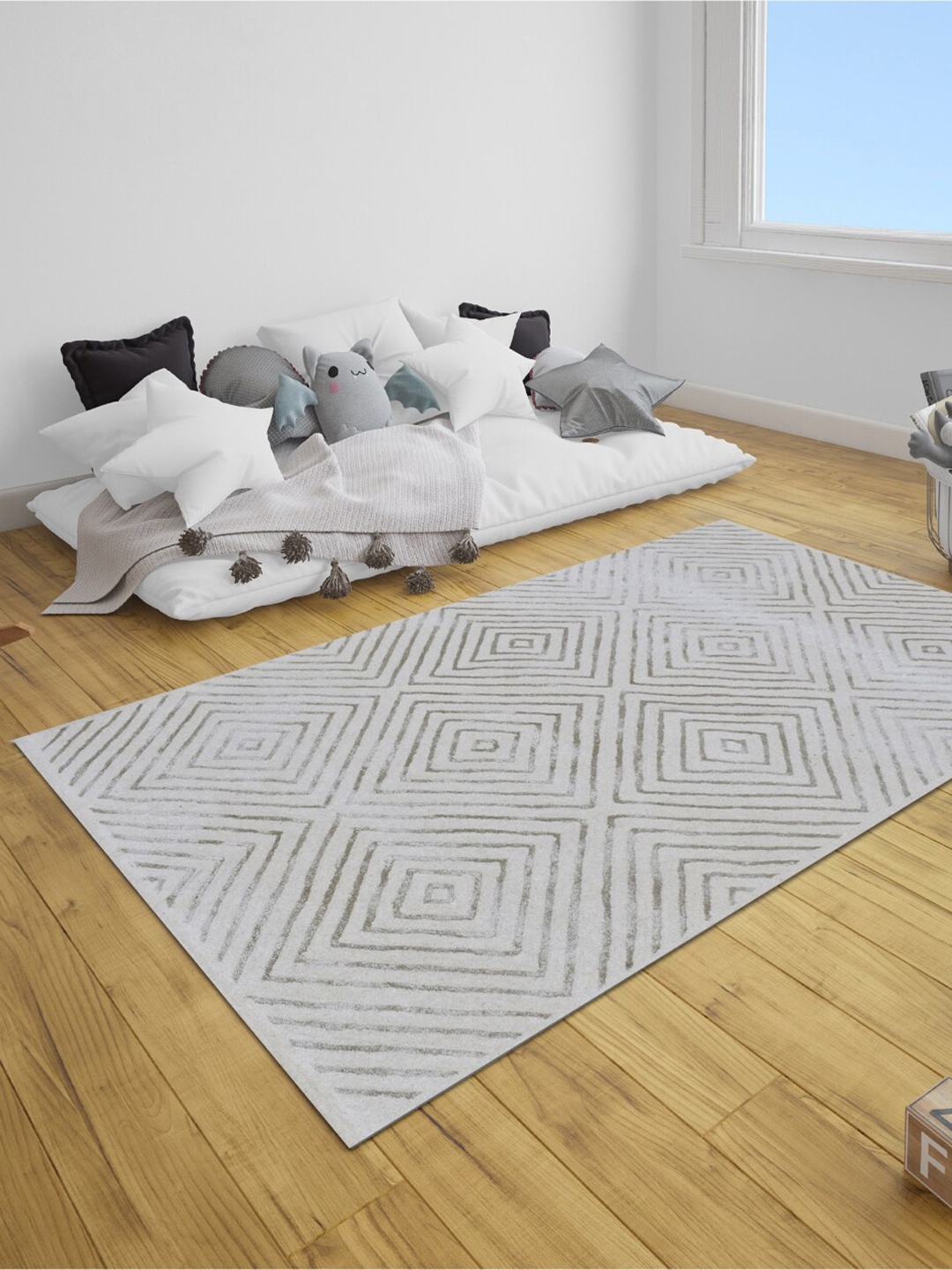 

SANDED EDGE Grey Textured Wool Floor Carpet