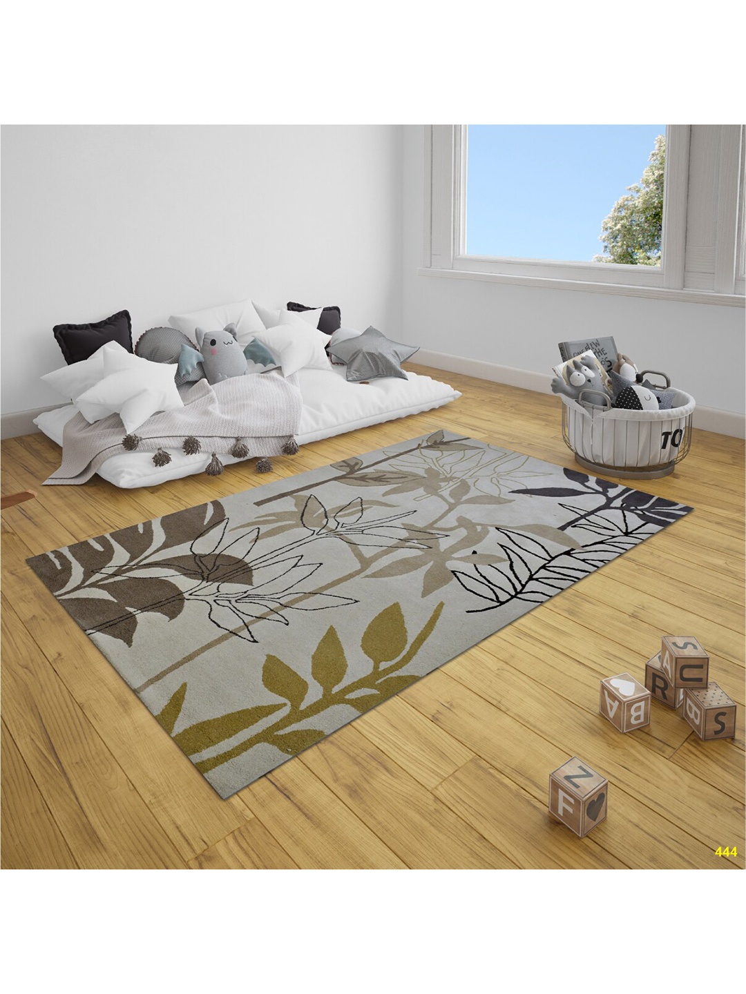 

SANDED EDGE Brown & Ivory Printed Hand Tufted Woolen Floor Carpet