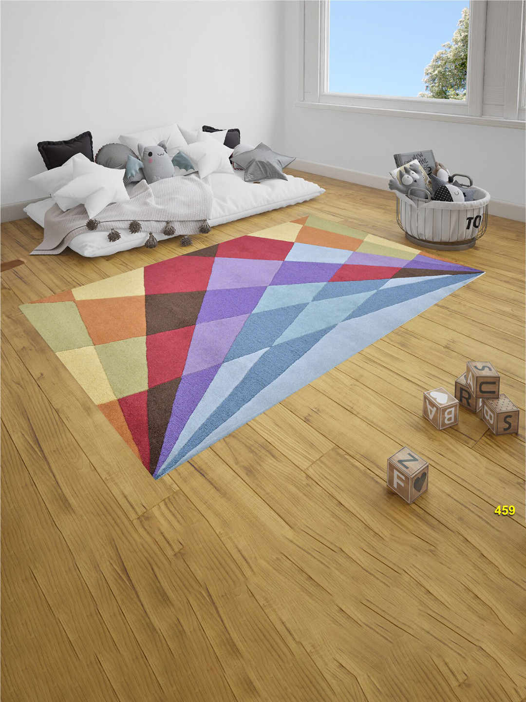 

SANDED EDGE Maroon & Purple Abstract Printed Woolen Floor Carpet