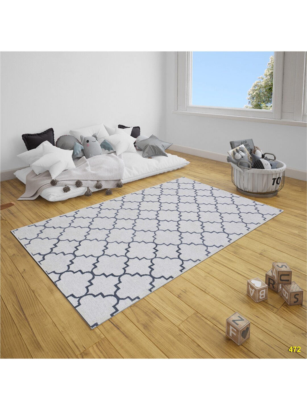 

SANDED EDGE Ivory & Grey Hand Tufted Woolen Floor Carpet