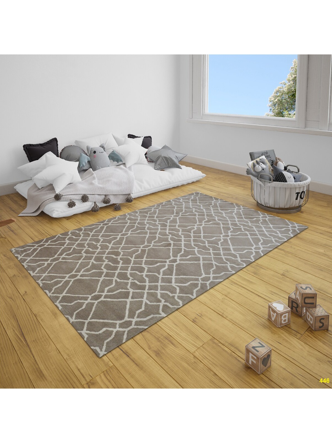 

SANDED EDGE Brown & Ivory Printed Hand Tufted Woolen Floor Carpet