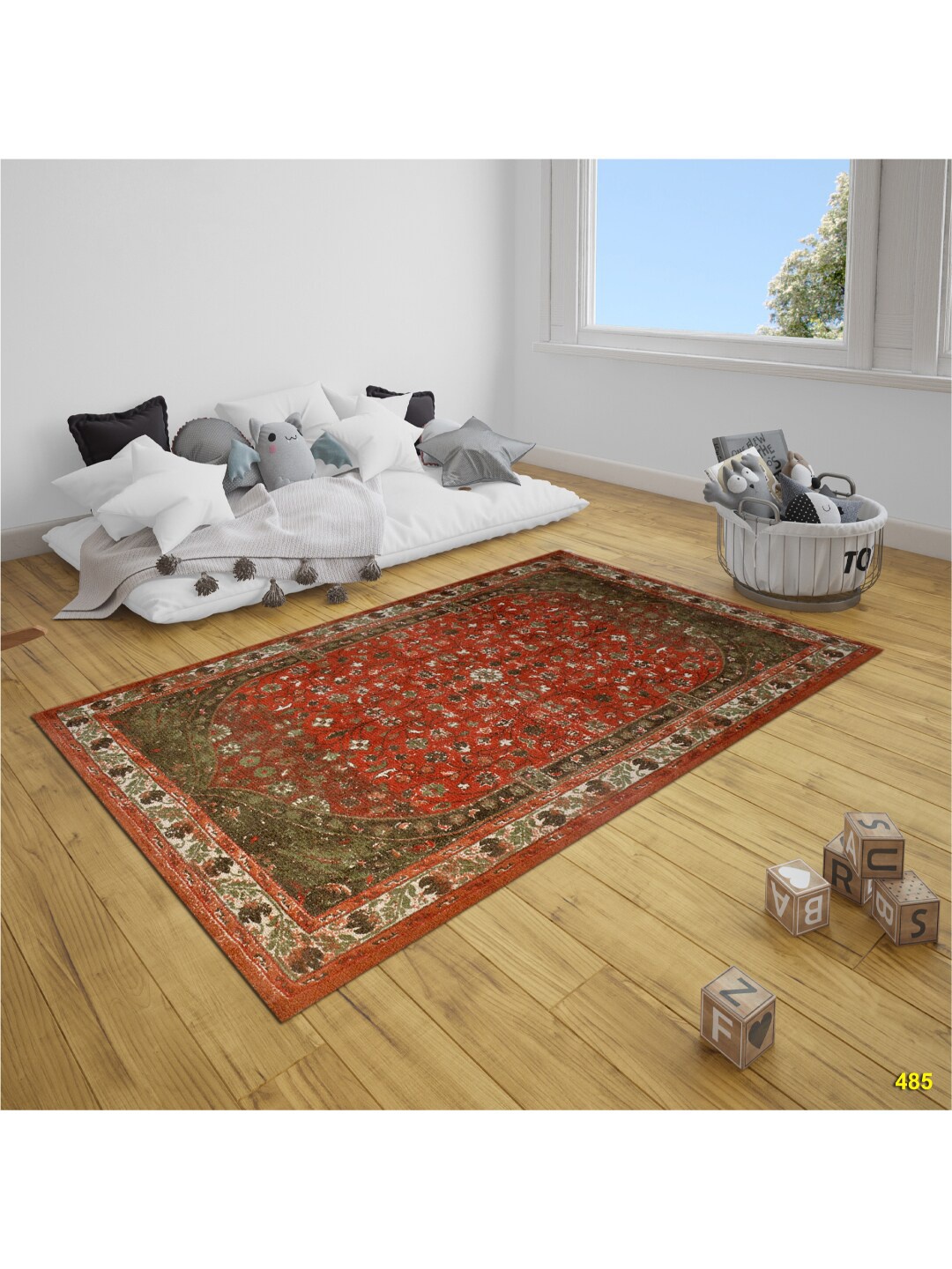 

SANDED EDGE Red & Brown Traditional Woollen Floor Carpets