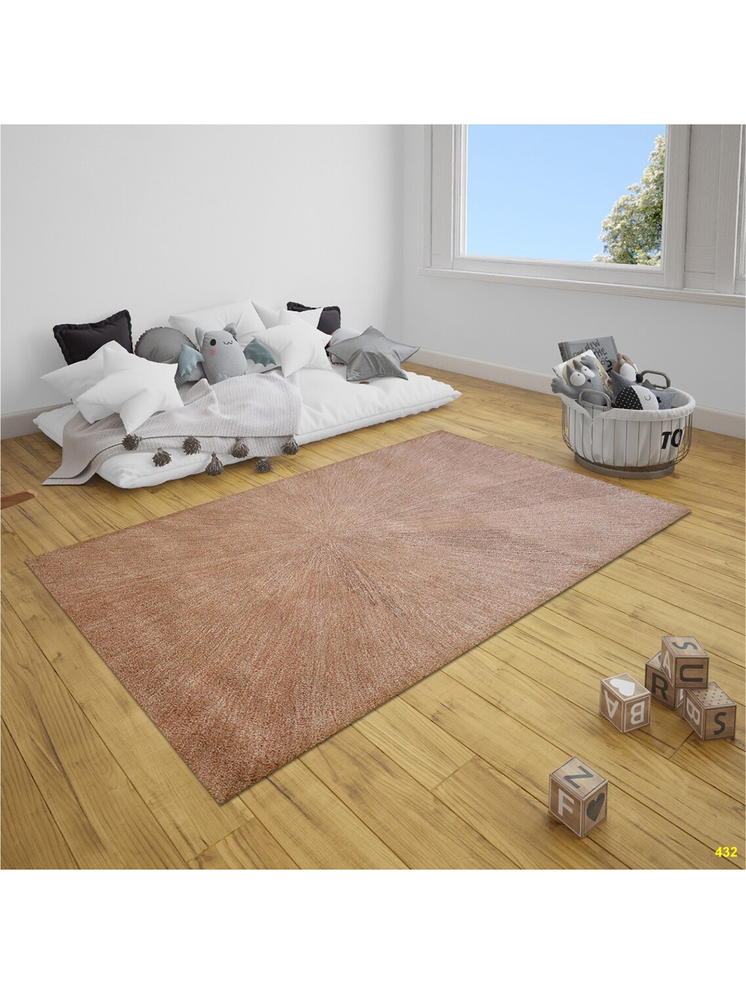 

SANDED EDGE Brick-Red Solid Woolen Heavy Floor Carpet