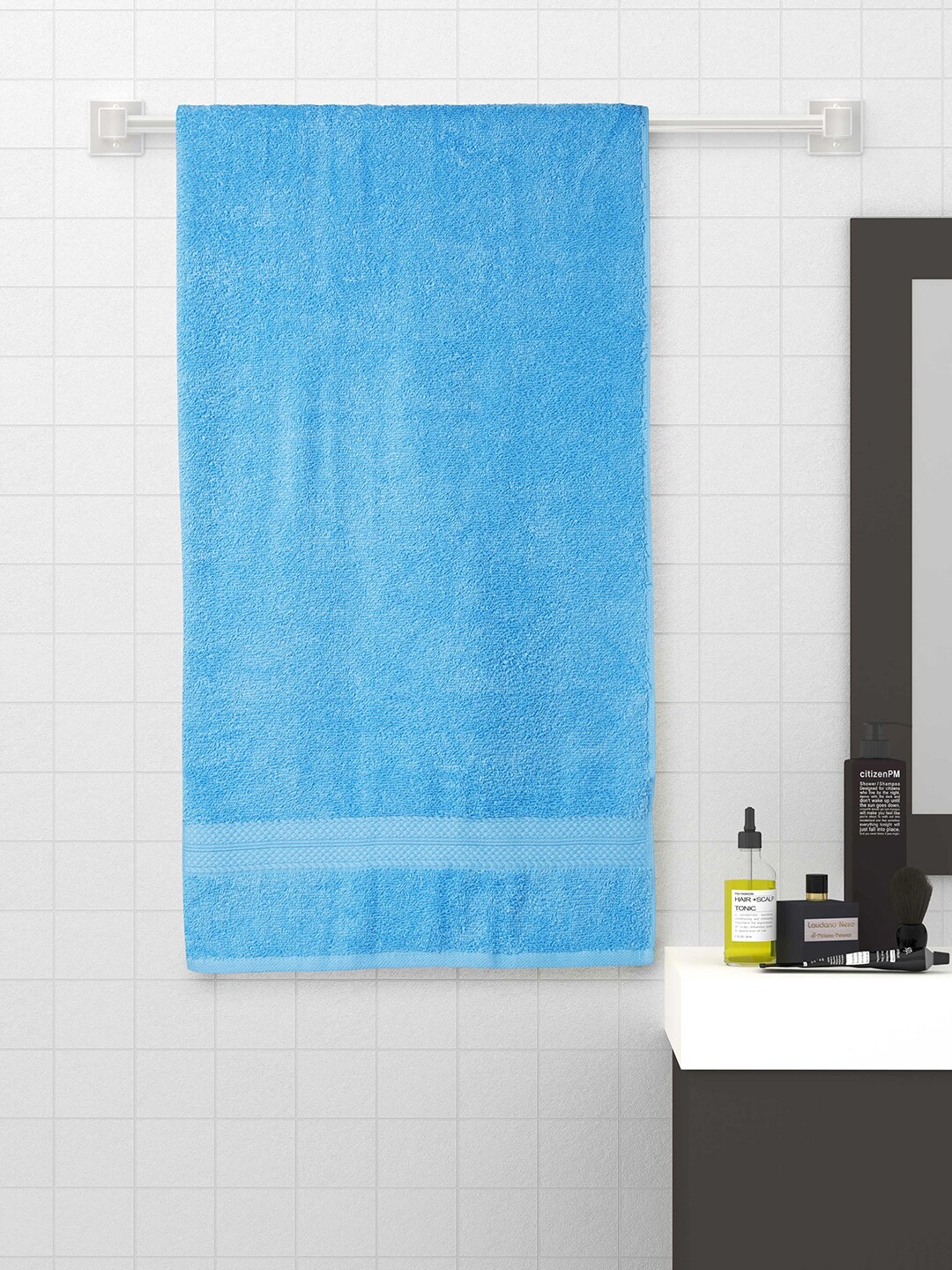 

SPACES Unisex Blue Solid 450 GSM Cotton Bath Towels