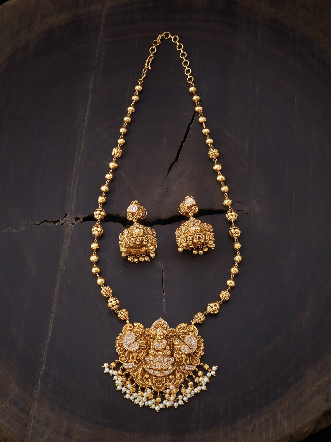 

Kushal's Fashion Jewellery White Gold-Plated Antique Necklace