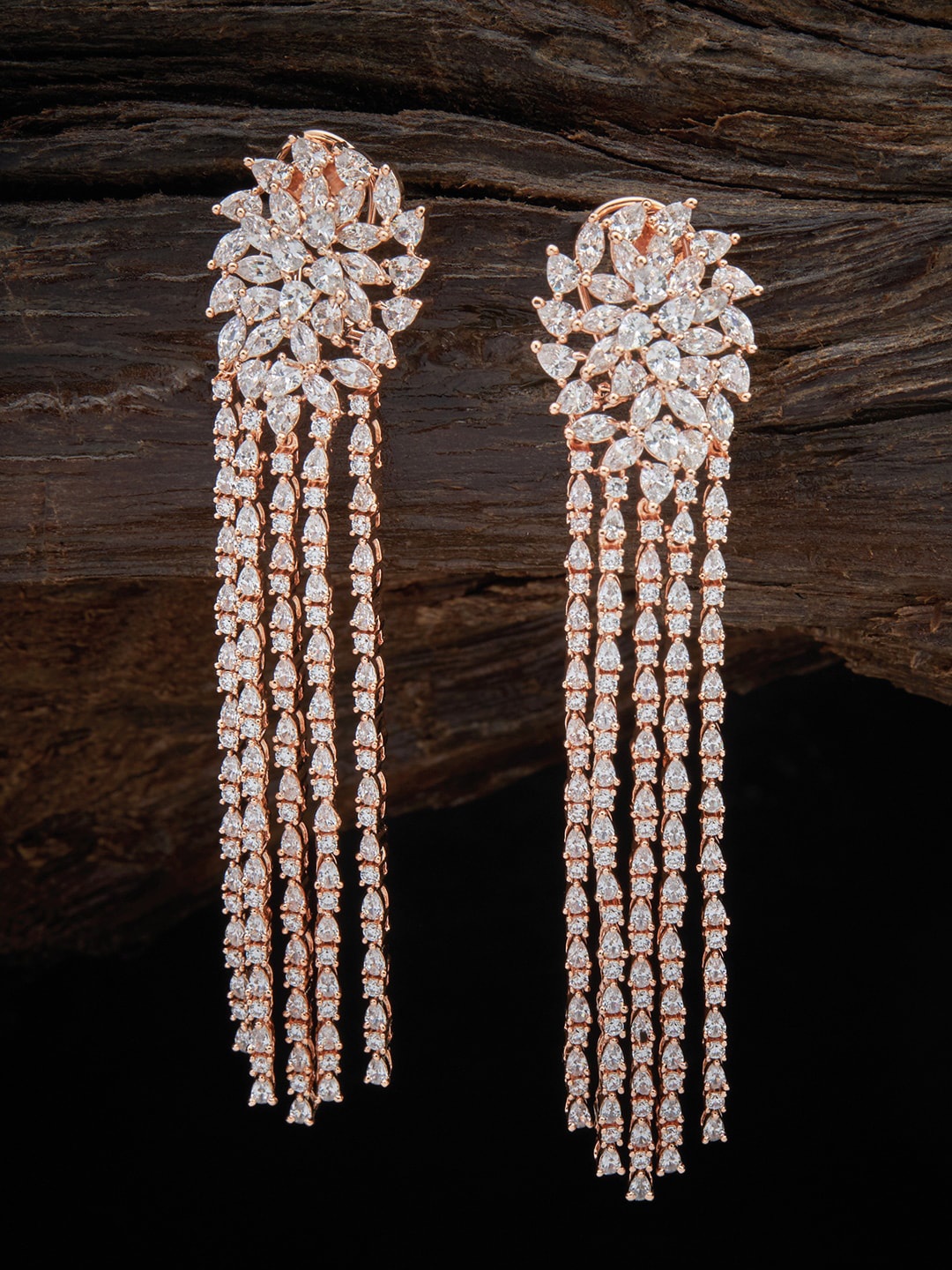 

Kushal's Fashion Jewellery Rose Gold & White Contemporary Drop Earrings