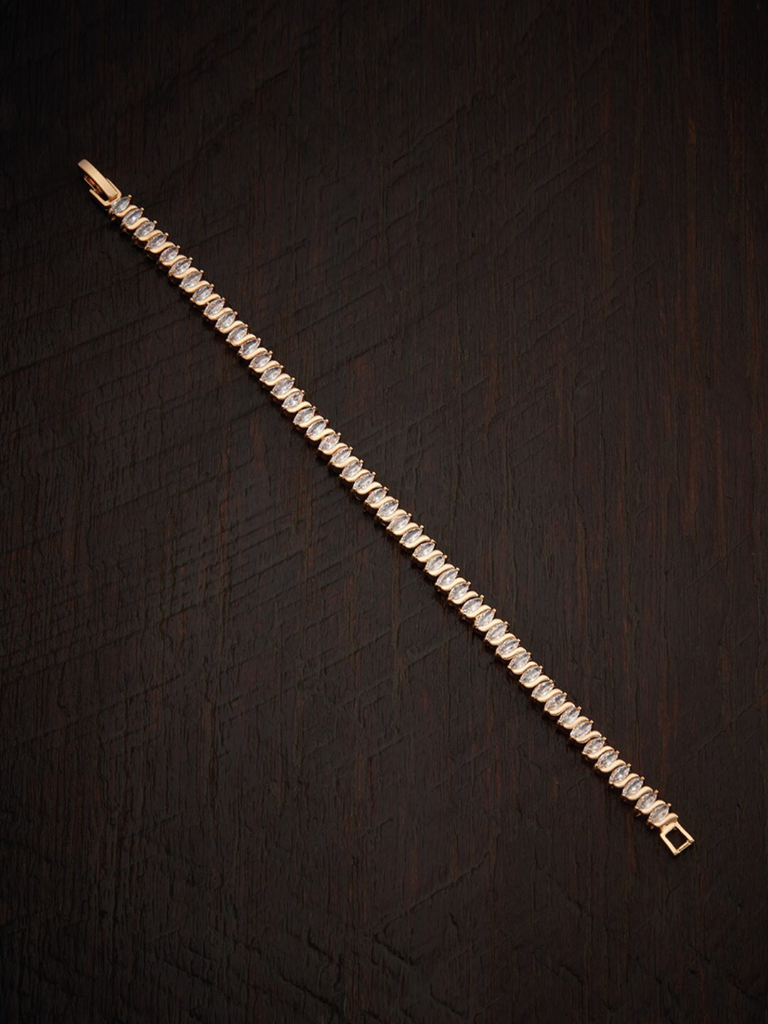 

Kushal's Fashion Jewellery Women Gold-Plated & White Cubic Zirconia Wraparound Bracelet