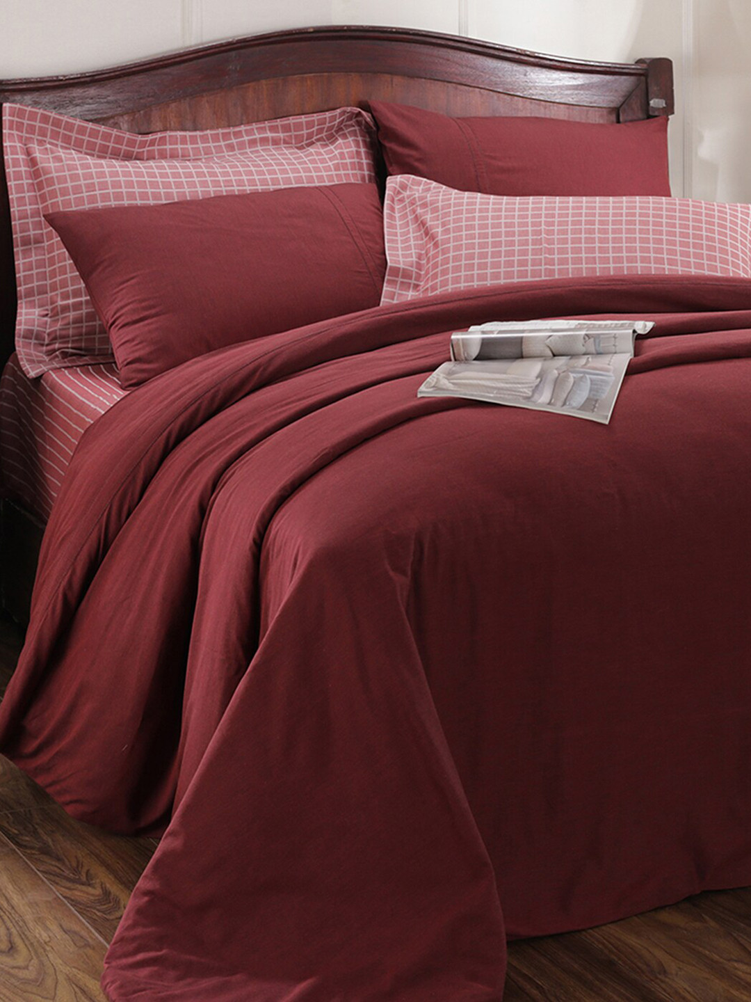 

MASPAR Red King Solid Pure Cotton Duvet Cover