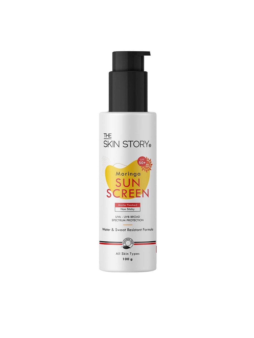 

THE SKIN STORY SPF 50 PA+++ Matte Finish Moringa Sunscreen - 100 g, White