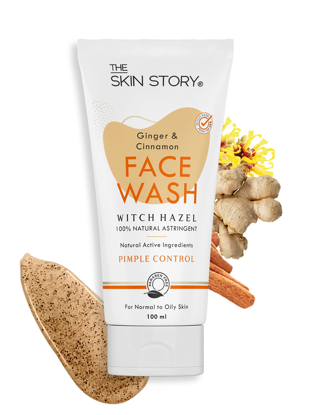 

THE SKIN STORY Ginger & Cinnamon Face Wash with Witch Hazel - 100ml, Yellow