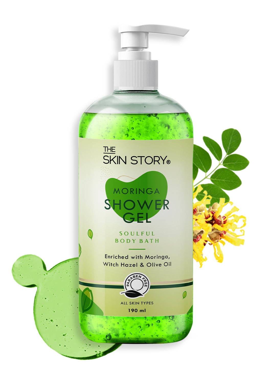 

THE SKIN STORY Moringa Shower Gel with Witch Hazel - 190ml, Green