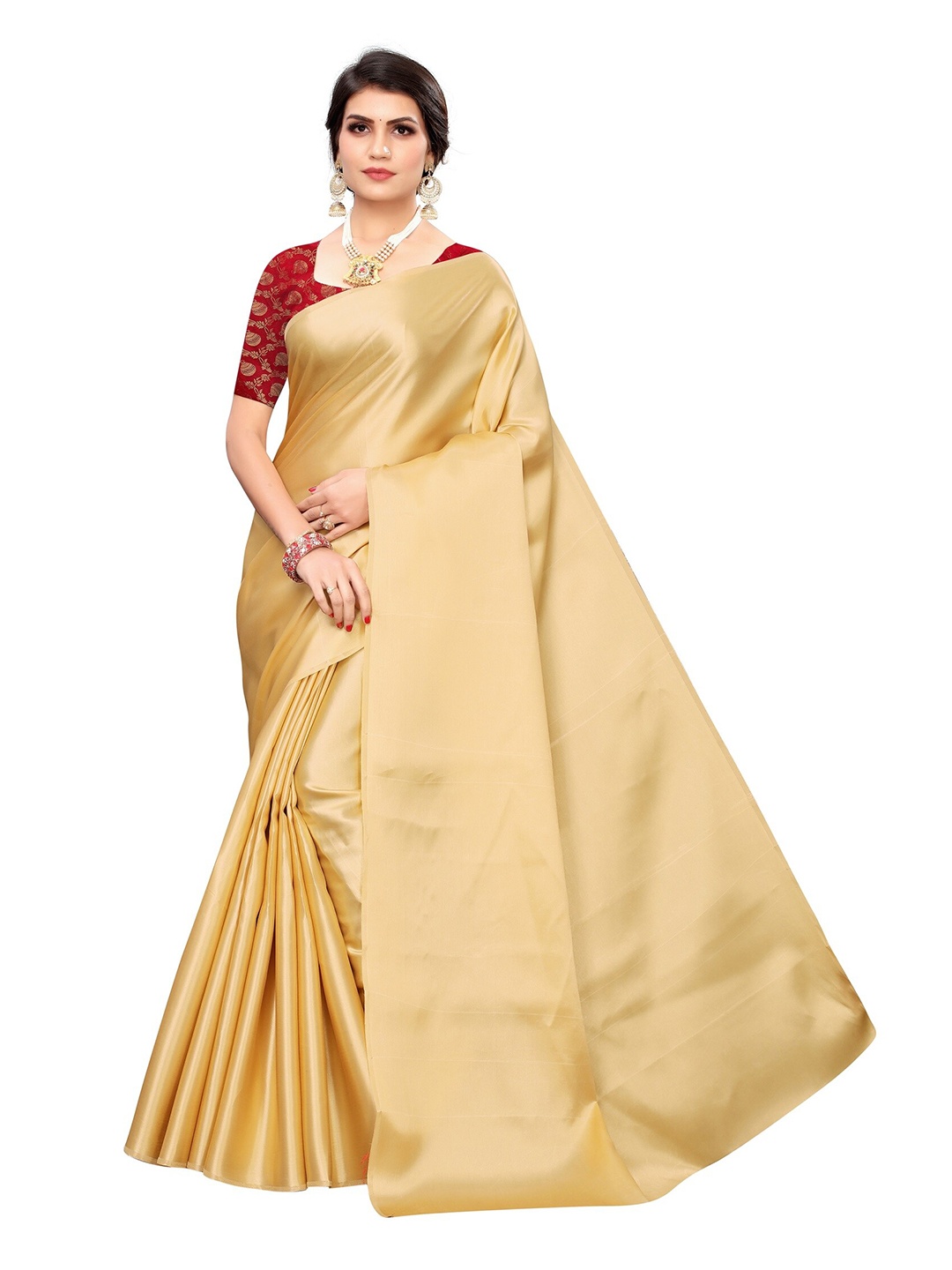 

Yashika Golden Cotton Silk Saree, Gold
