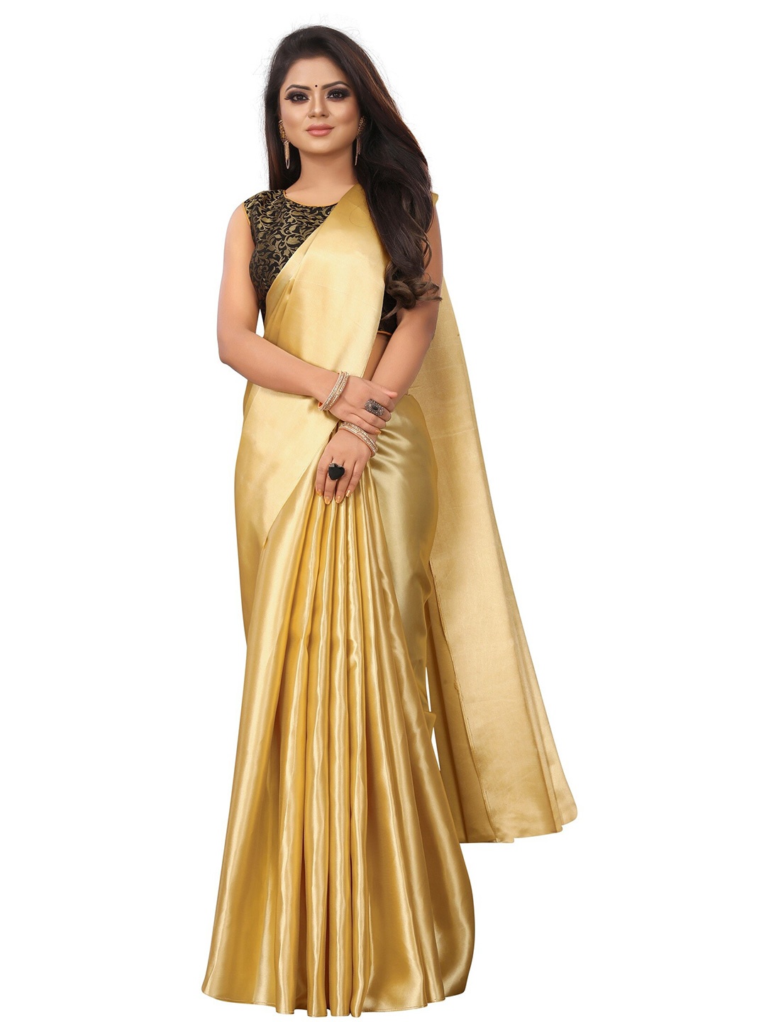 

Yashika Gold-Toned Silk Blend Saree
