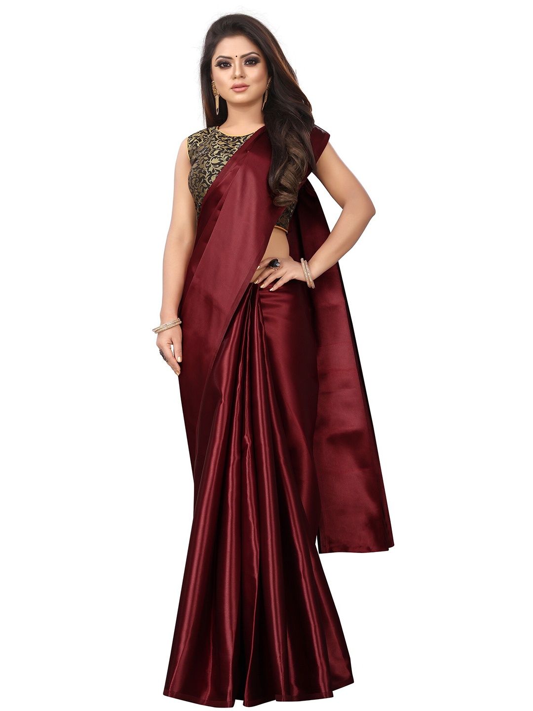 

Yashika Maroon Cotton Silk Saree