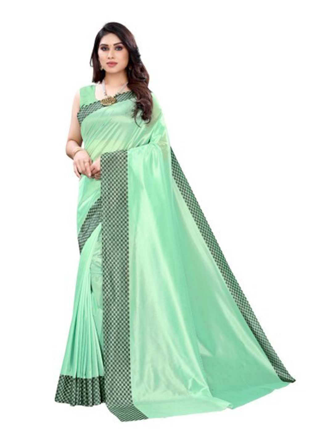 

Yashika Green & Black Silk Blend Saree