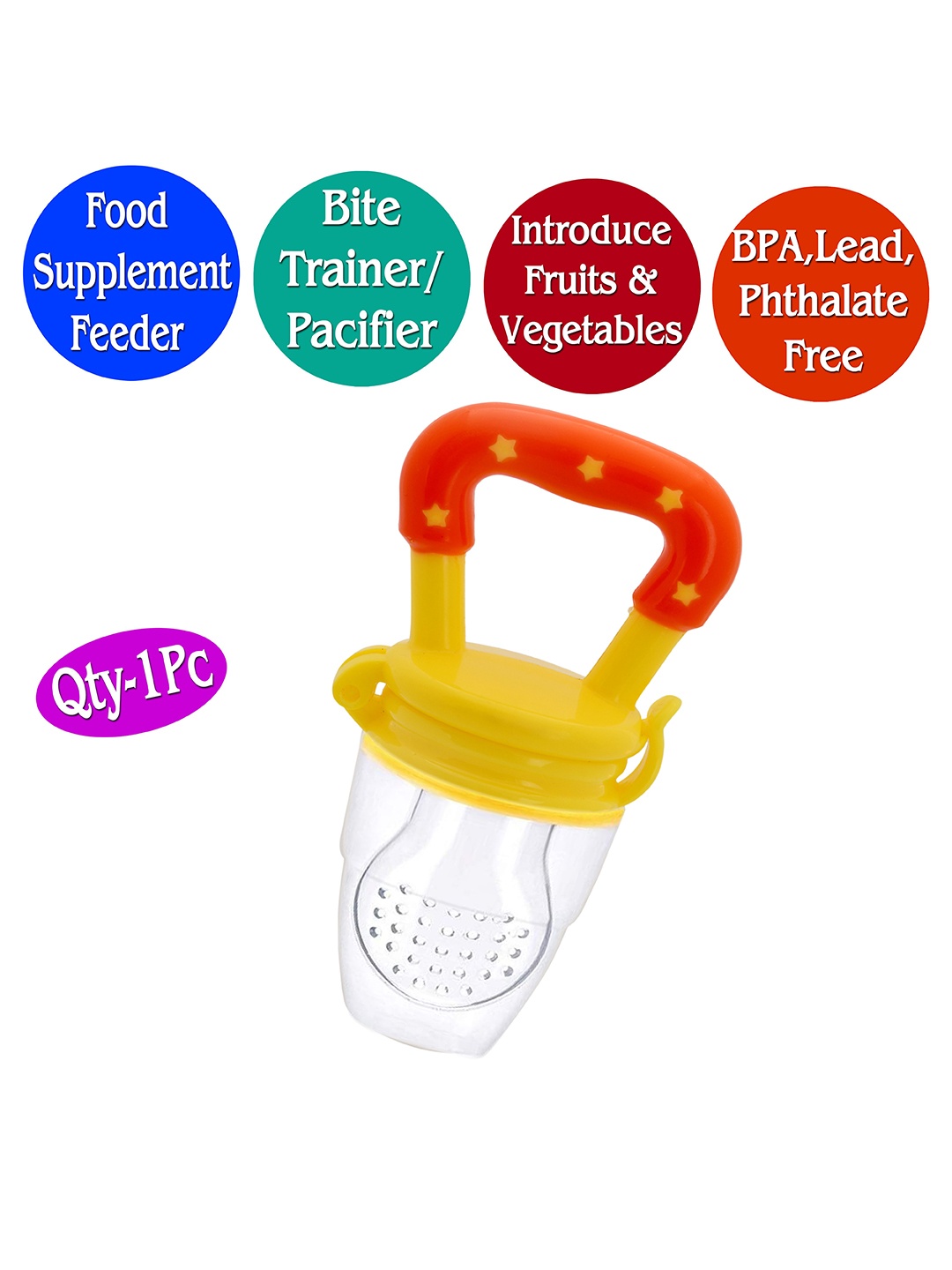 

The Little Lookers Infant Kids Red & Yellow Pacifier with Silicon Mesh in Box Packing