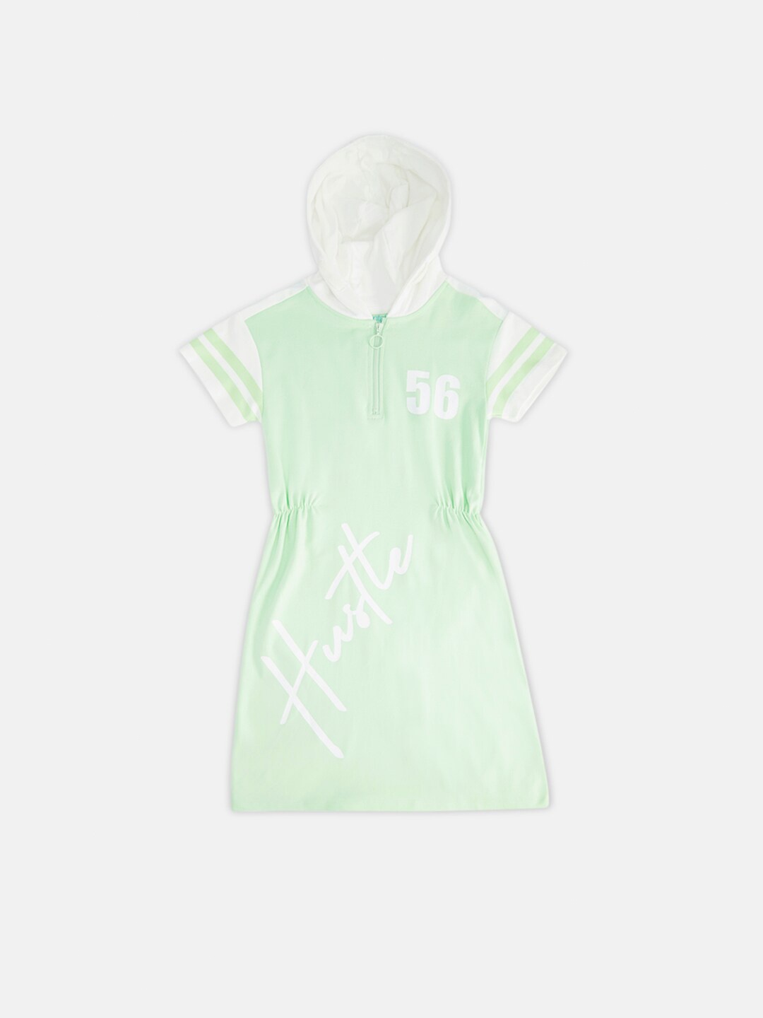 

Pantaloons Junior Girls Green Printed T-Shirt Cotton Dress