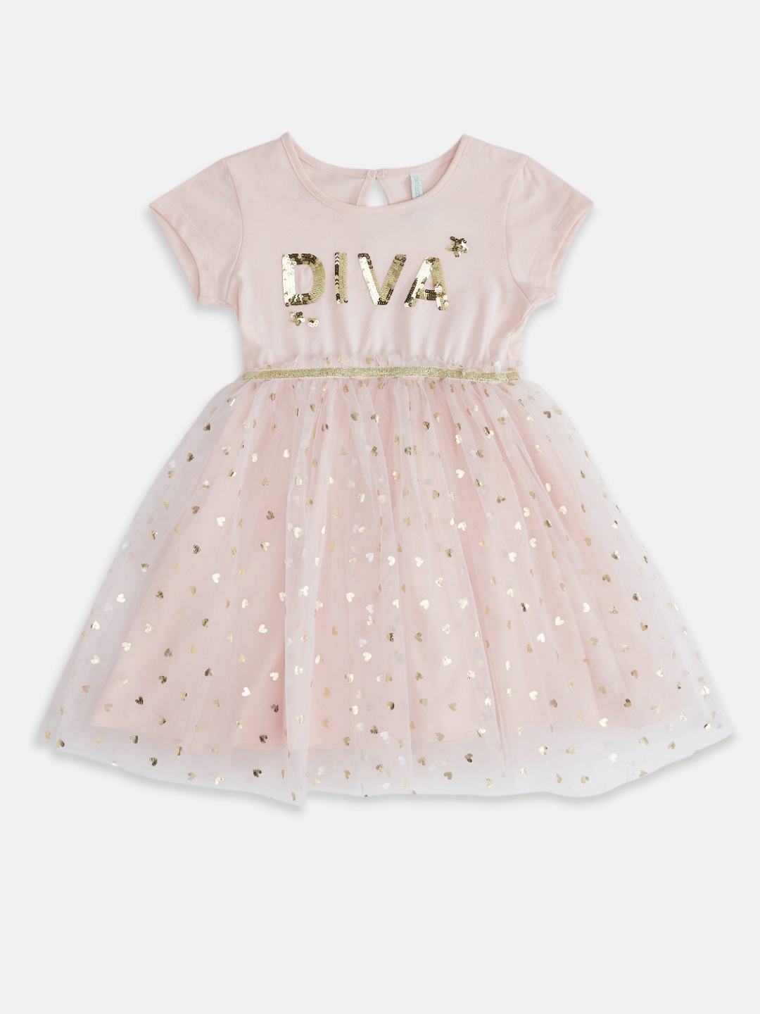 

Pantaloons Junior Peach-Coloured Embellished Dress