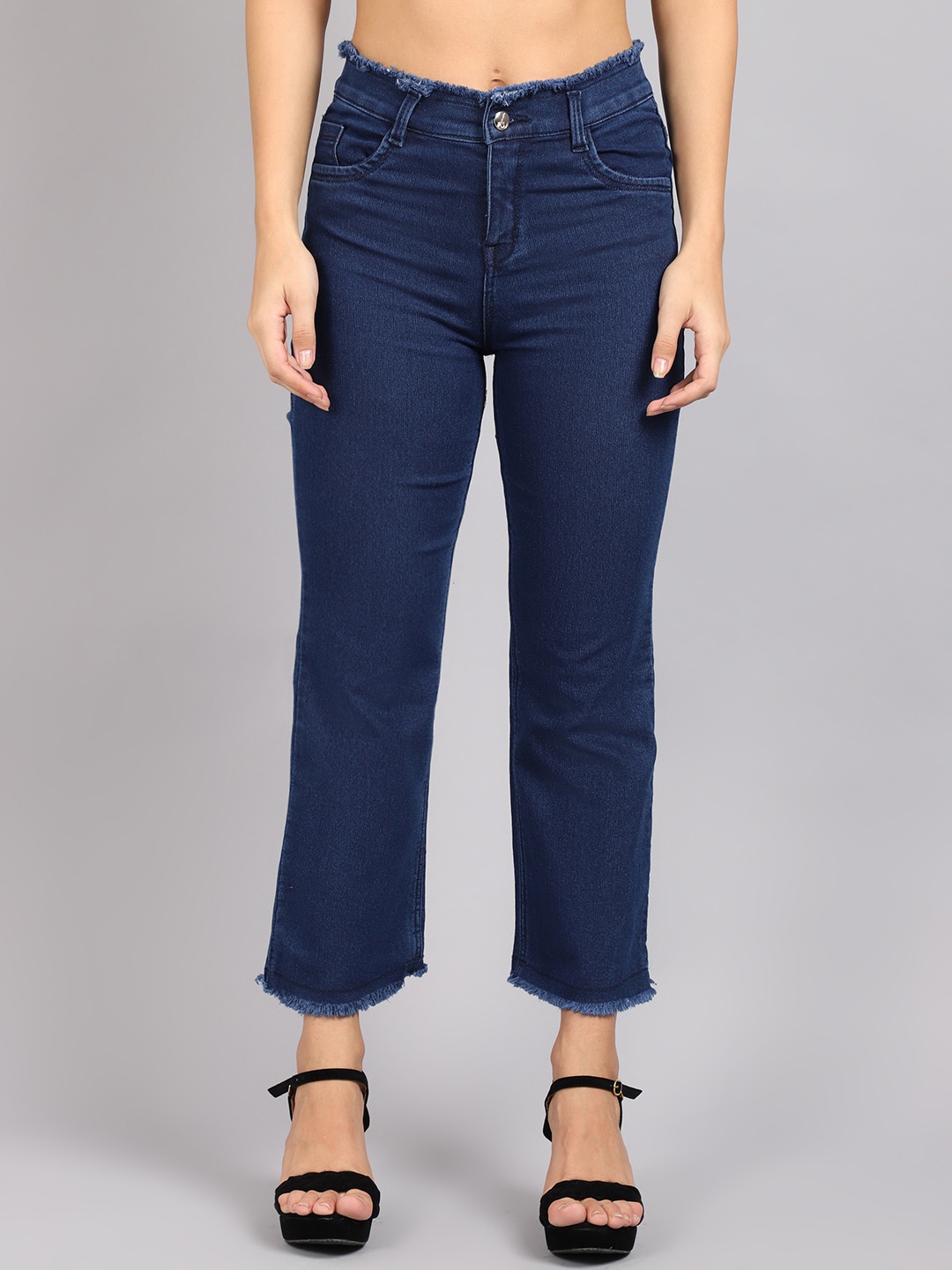 

MARC LOUIS Women Blue Bootcut High-Rise Jeans