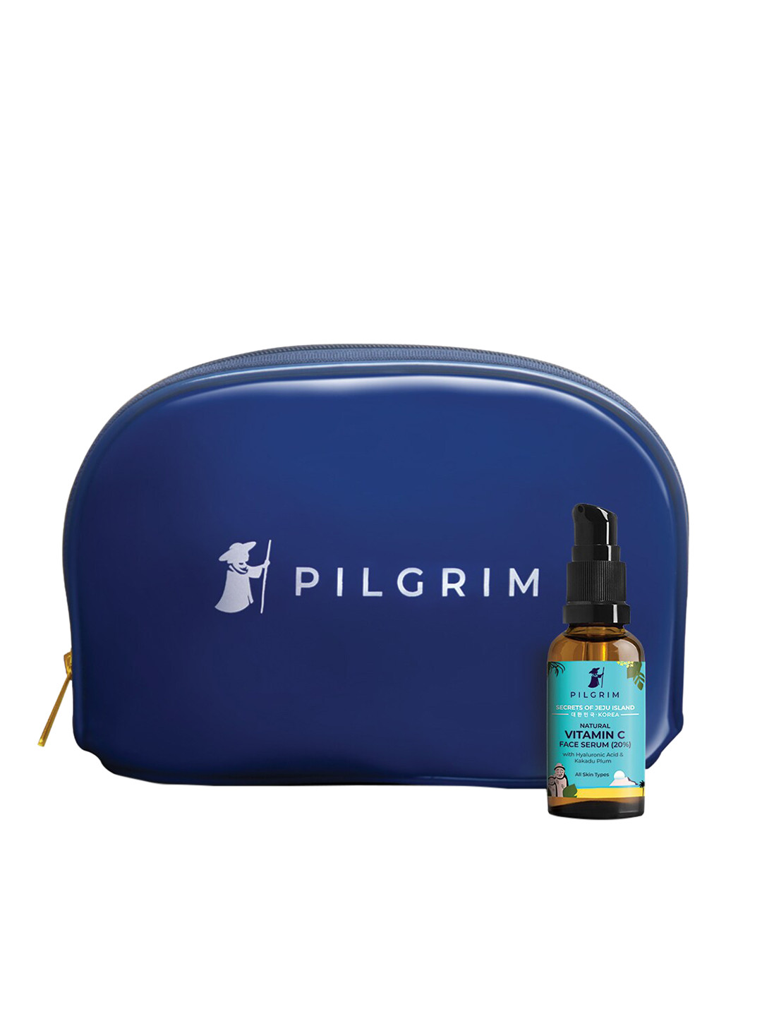 

Pilgrim Natural Vitamin C Serum 20% with Hyaluronic Acid & Kakadu Plum with Vanity Pouch, Teal