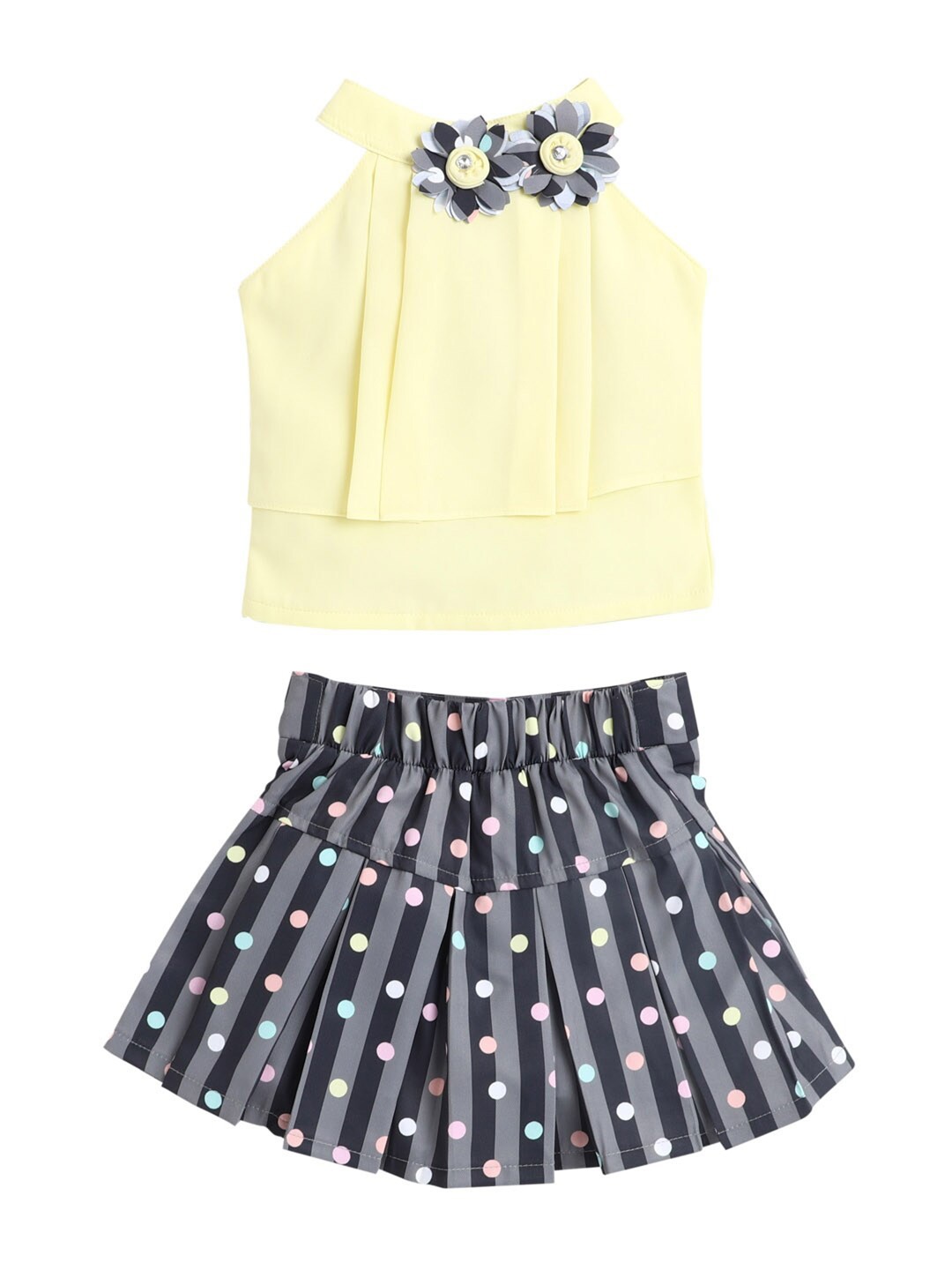 

The Magic Wand Girls Yellow Top with Skirt