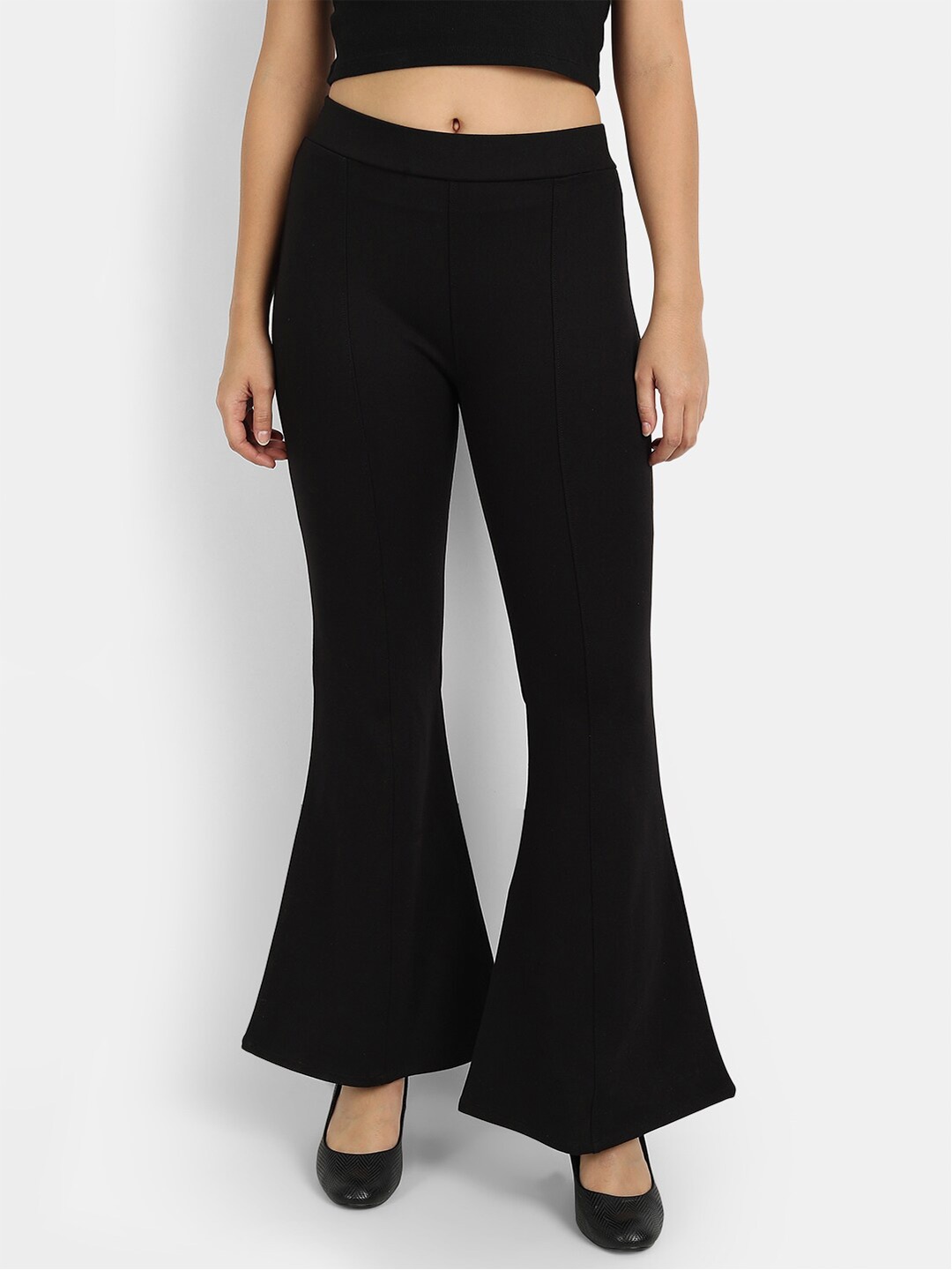 

Next One Women Black Solid High-Rise Skinny-Fit Bootcut Jeggings