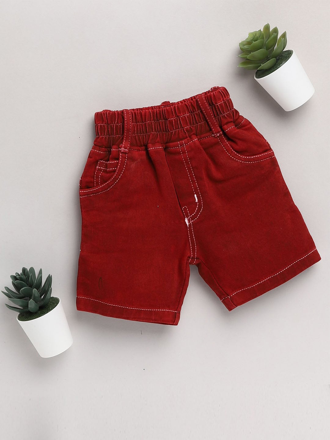 

JBN Creation Unisex Kids Red Denim Outdoor Denim Shorts