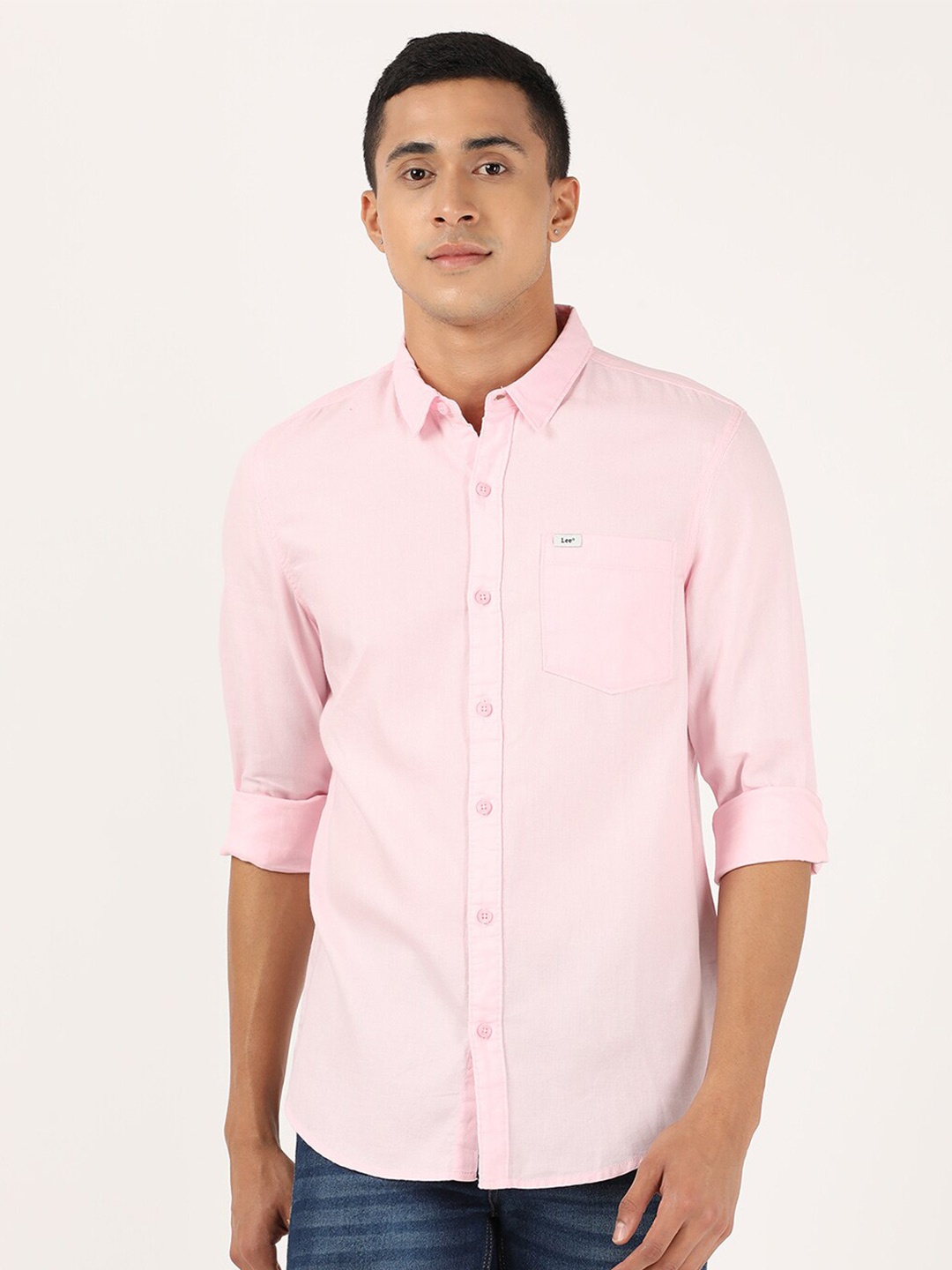 

Lee Men Pink Classic Slim Fit Casual Shirt