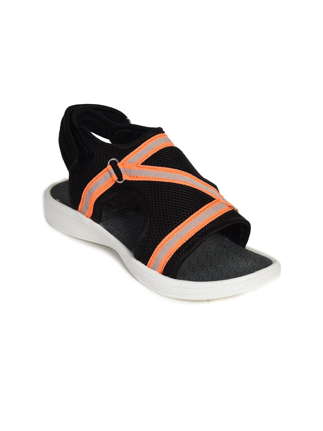 

Ajanta Kids Black & Orange Sports Sandals