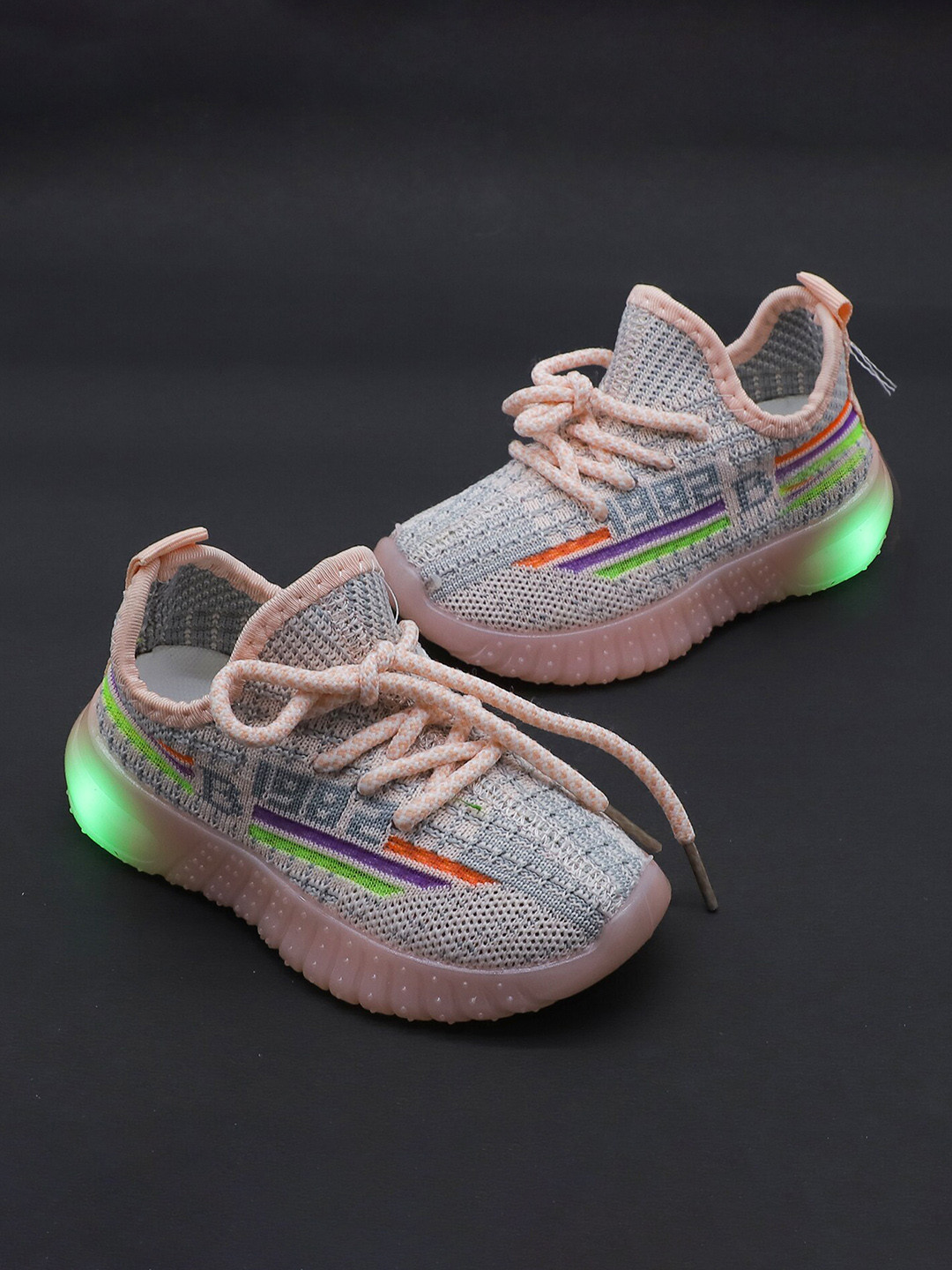 

FEETWELL SHOES Kids Pink Woven Design Sneakers