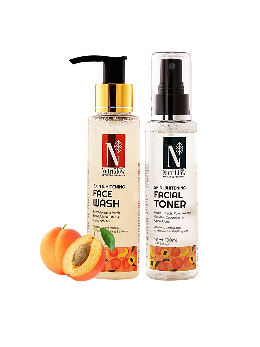 

Nutriglow Advanced Organics Skin Whitening Face Wash & Toner - 100 ml Each, Transparent