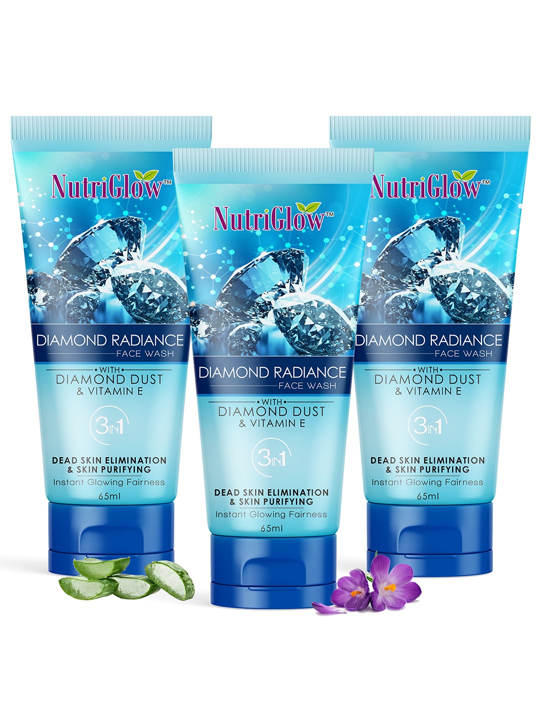 

NutriGlow Set Of 3 Diamond Radiance Face Wash, Multi