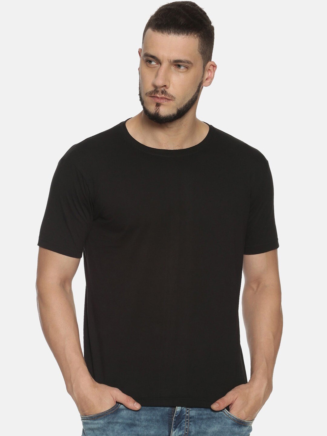

IVOC Men Black Cotton T-shirt