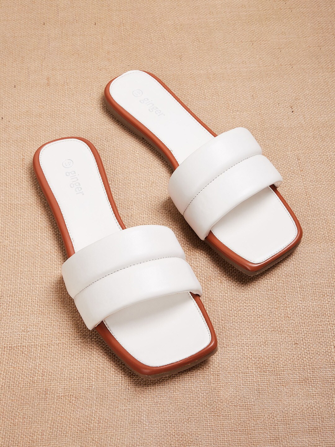 

Ginger by Lifestyle Women White Open Toe Flats