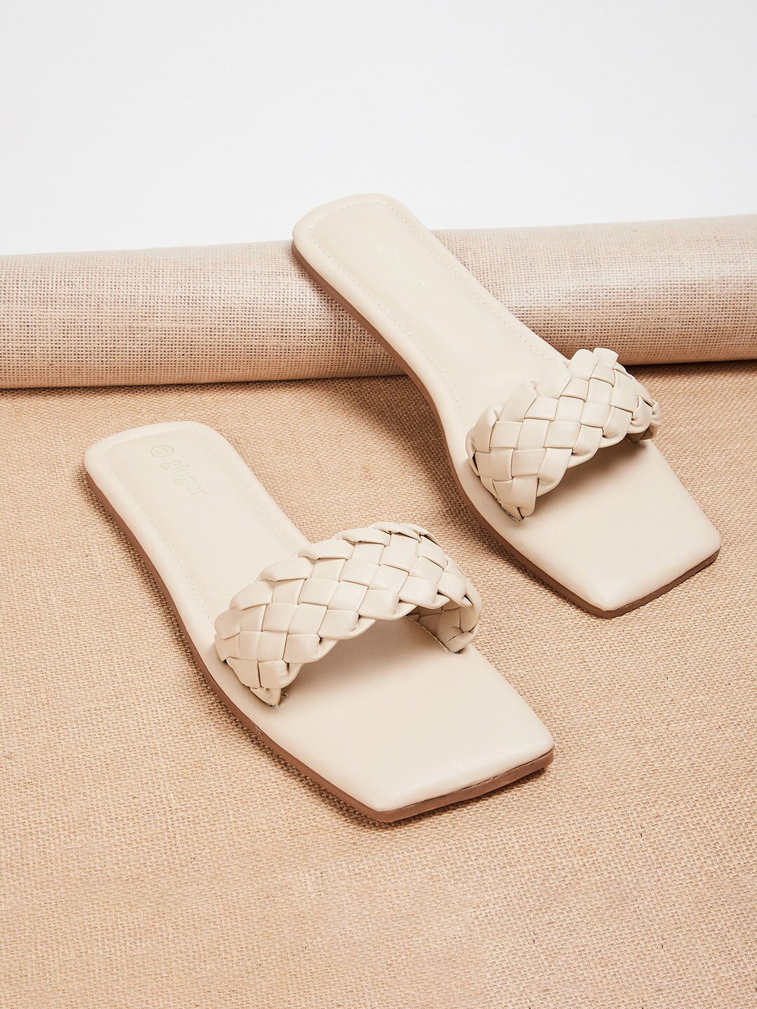 

Ginger by Lifestyle Women Beige Open Toe Flats