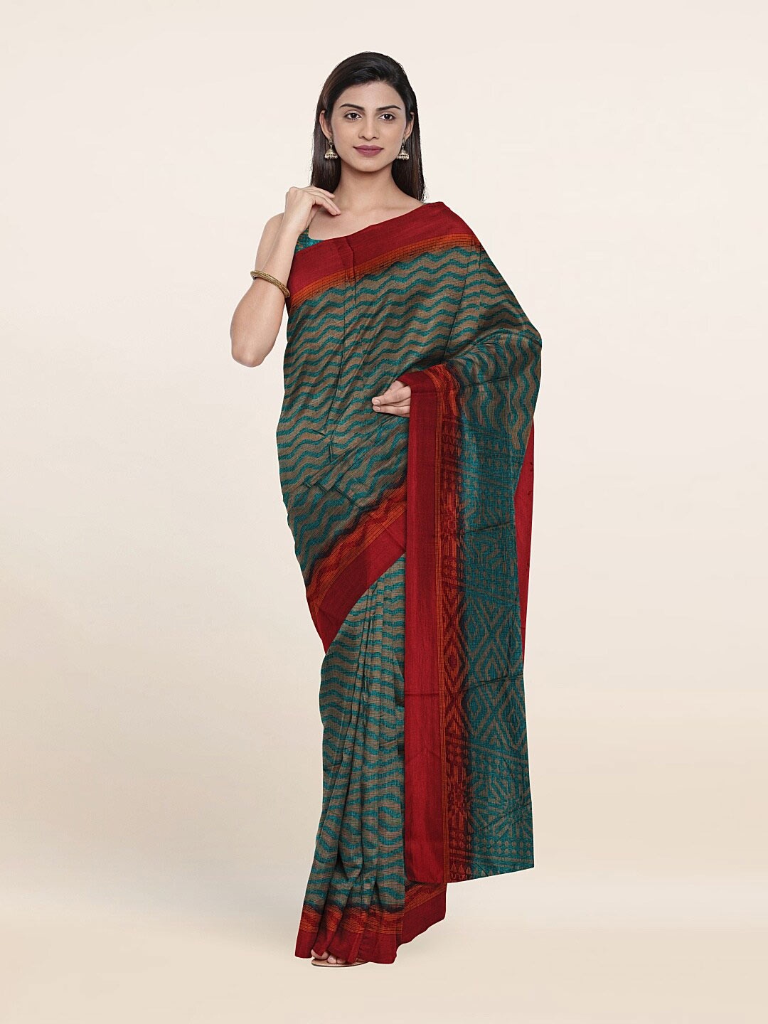 

Pothys Green & Red Saree