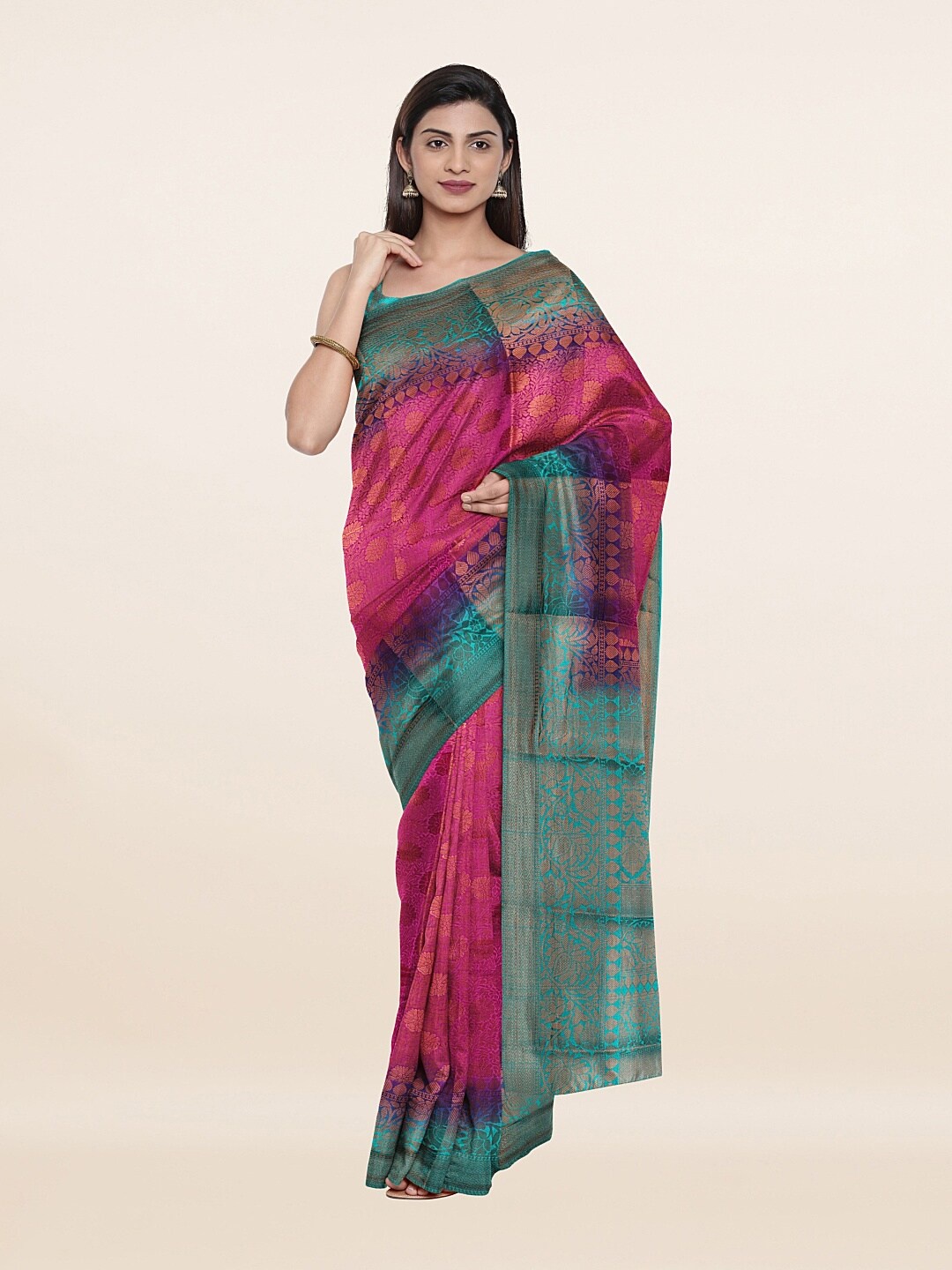 

Pothys Lavender & Blue Woven Design Zari Art Silk Saree