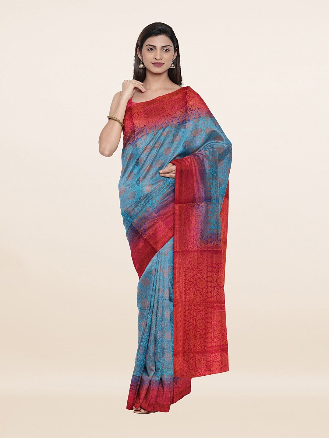 

Pothys Blue & Pink Woven Design Zari Art Silk Saree