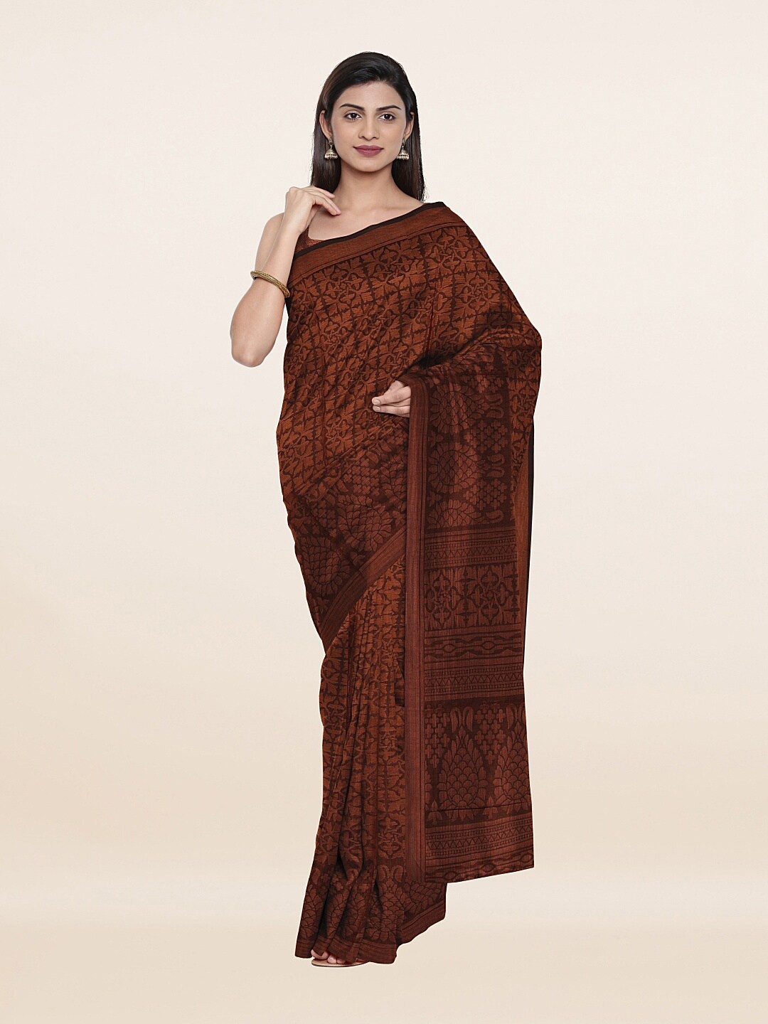 

Pothys Brown Floral Saree