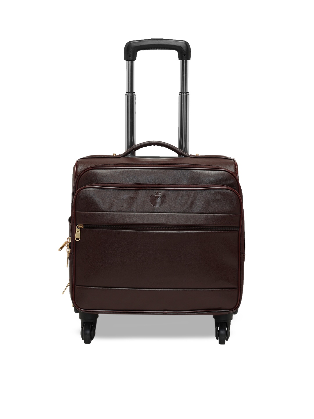 

MBOSS Overnighter 4 Wheel Laptop Compartment Cabin Size Trolley Bag, Brown