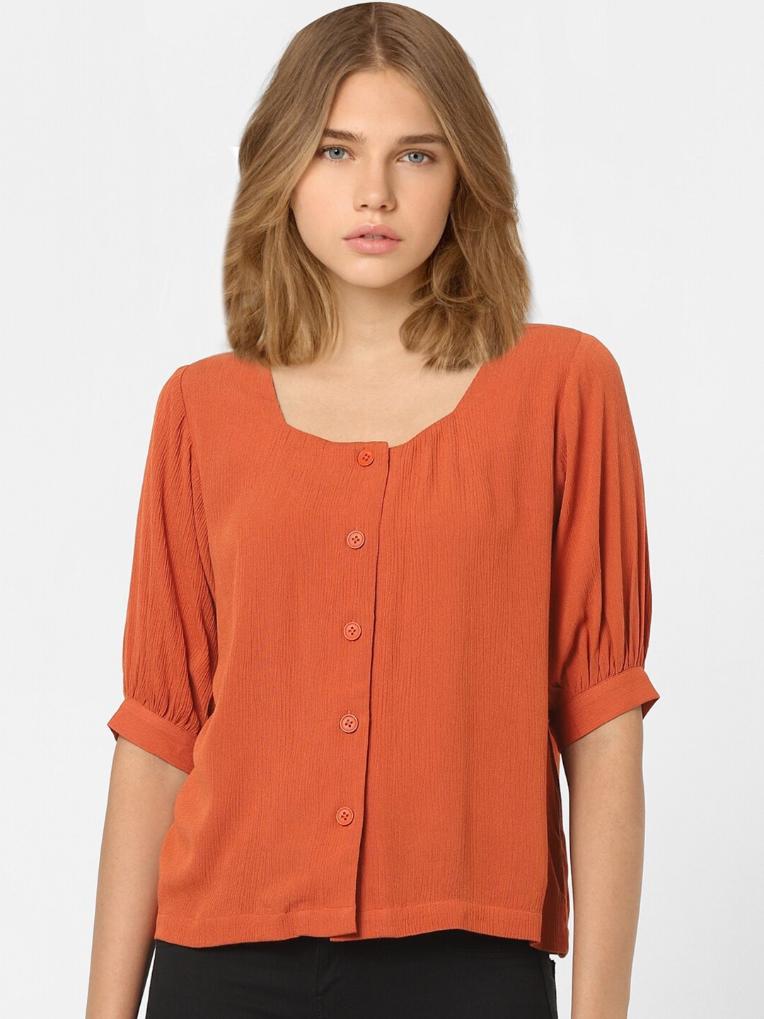 

ONLY Women Brown Solid Top