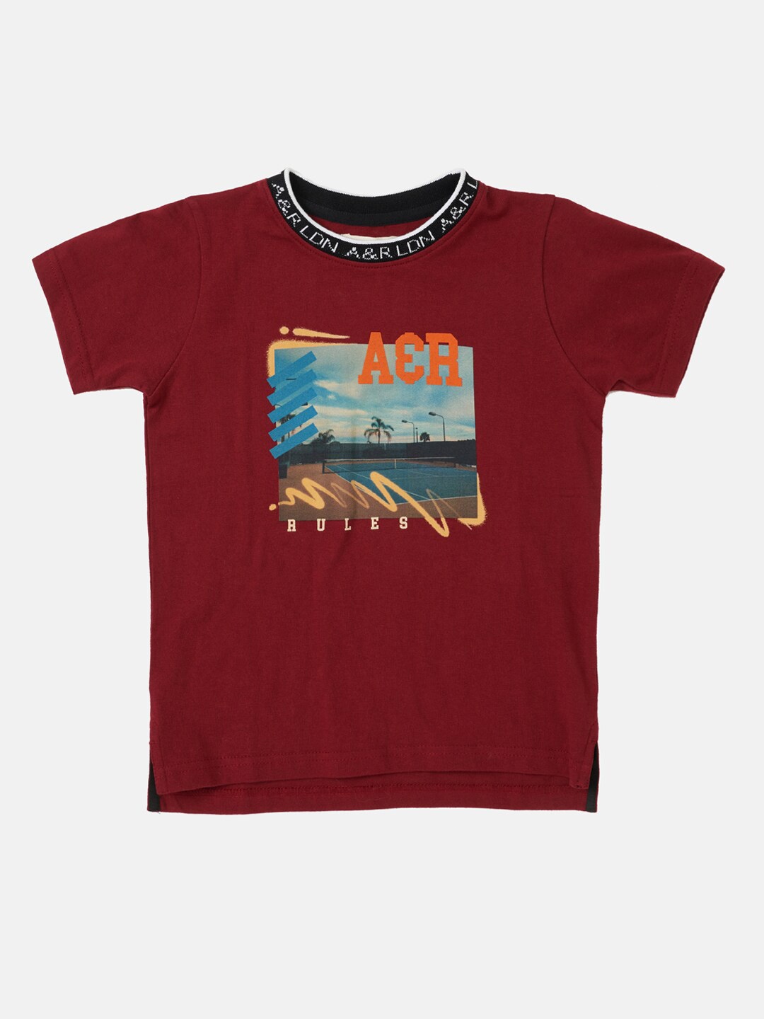 

Angel & Rocket Boys Red Printed T-shirt