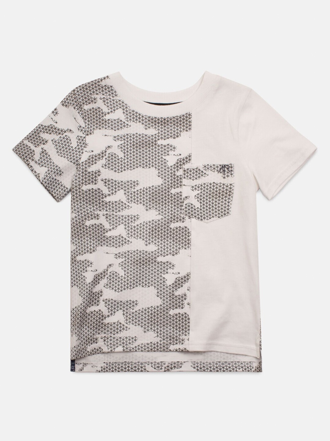 

Angel & Rocket Boys White & Grey Printed T-shirt